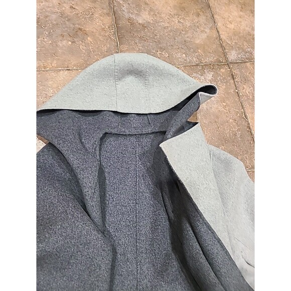 Soia & Kyo LRG.Samia gray wool-blend belted wrap Reversible/double Face coat - Picture 9 of 16